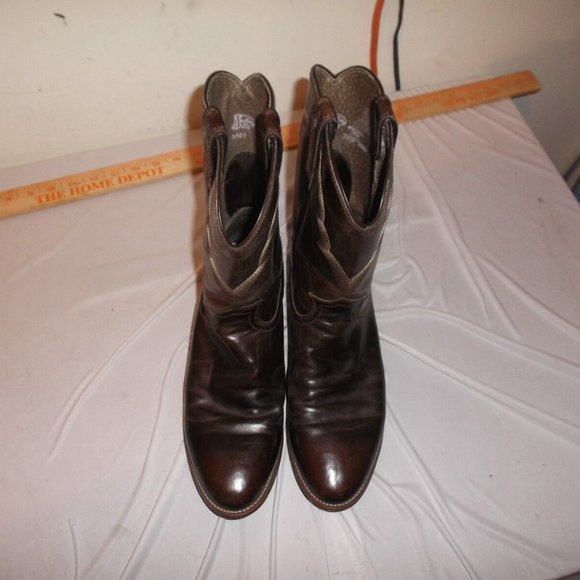 8.5D JUSTIN WESTERN BOOT STYLE 3501 MEN\'S COWBOY BROWN LEATHER RS 40710 main image 3